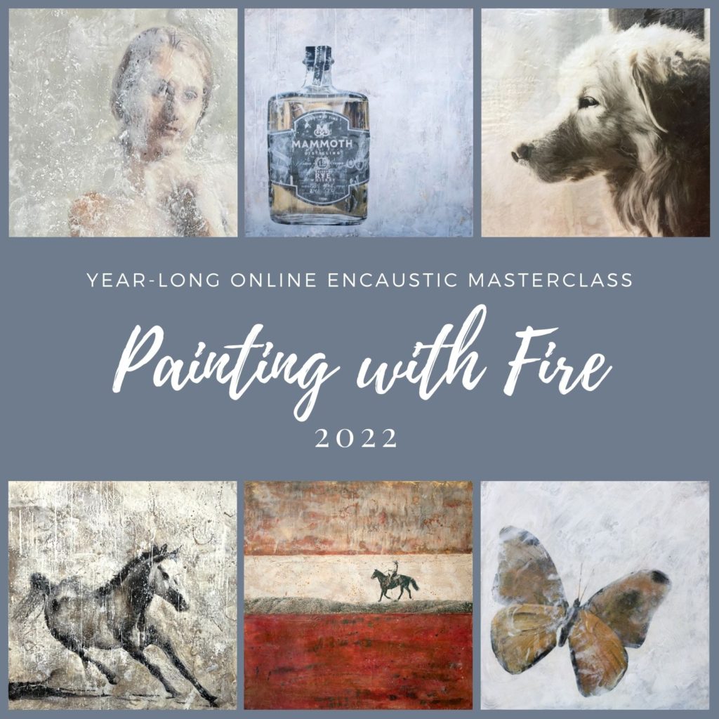 Photo Encaustic Painting with Fire